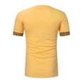 thumbnail image 3 of Lilgiuy Mens Traditional African Shirt Vintage Solid Color Short Sleeve V Neck Slim Fit Tribal Floral Printed Pullover Top Tee for Dancing(Yellow,2XL), 3 of 3