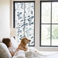thumbnail image 3 of Blue Botanical Window Privacy Film, Watercolor Spring Floral Summer Leaf Static Cling UV Sun Blocking Tint Film Heat Control Windows Films for Bedroom Bathroom, Window Stickers 29.5"x78.7", 3 of 8