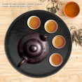 thumbnail image 3 of Samfox Plateau de Service, Plateau de Service en Bois Samfox Plateau De Thé Rond pour Aliments Et Boissons 33cm, 3 of 13