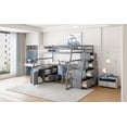 thumbnail image 6 of Full Size Plywood Loft Bed with 7 Drawers 2 Shelves and Desk - Gray (Sturdy & Storage-Friendly for Bedroom), 6 of 19