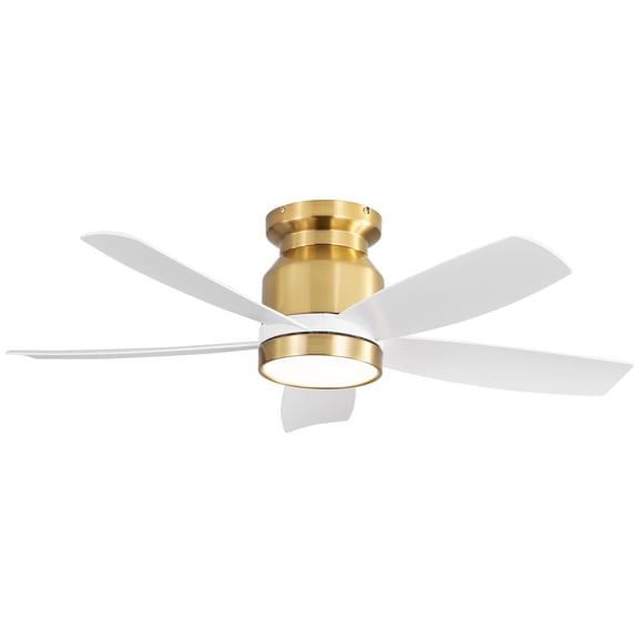 Sofucor 42" Gold Farmhouse Ceiling Fans with Light and Remote, 6-Speed for Bedroom, Living Room, Indoor