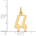 thumbnail image 4 of 14K Yellow Gold Small Elongated Number 44 Charm Made In United States les44, 4 of 5