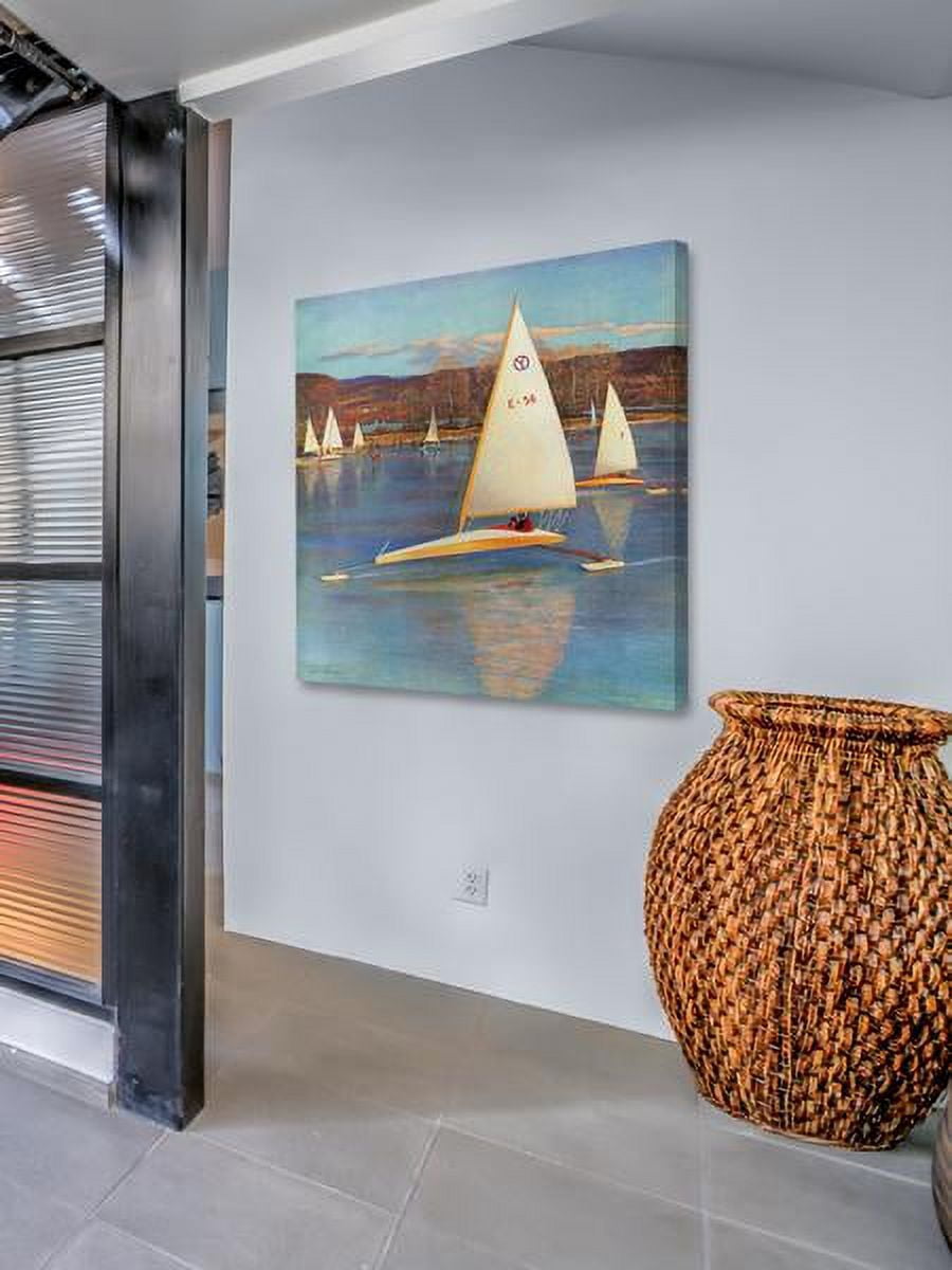 "Racing Boats" Painting Print on Wrapped Canvas