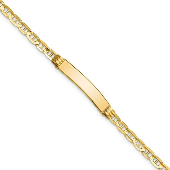 Primal Gold 10 Karat Yellow Gold Anchor Link ID Bracelet