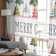 thumbnail image 4 of Christmas Semi Sheer Curtains 72 Inch Length 2 Panels Set, Winter Watercolor Xmas Pine Trees Sheer Kitchen Curtain Privacy Voile Window Curtain for Living Room Bedroom Rod Pocket Drapes, 4 of 7