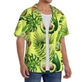 thumbnail image 4 of Vsdgher Kiwi and Avocado Print Men's Wrinkle Free Untucked Cuban Shirt Business Casual Button Down Shirts Short Sleeve Shirt, 4 of 7