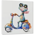 thumbnail image 2 of HFDF Funny Animal 100% Hand Painted Oil Painting with Stretched Wall Art for Kids Room Bedroom Living Room Ready to Hang (Frog Ride Motorcycle, ) 16x12inch Framed, 2 of 7