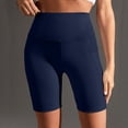 thumbnail image 5 of IWRICH Women's Biker Shorts with Pockets High Waist Yoga Shorts Running Gym Workout Leggings Navy XL, 5 of 6