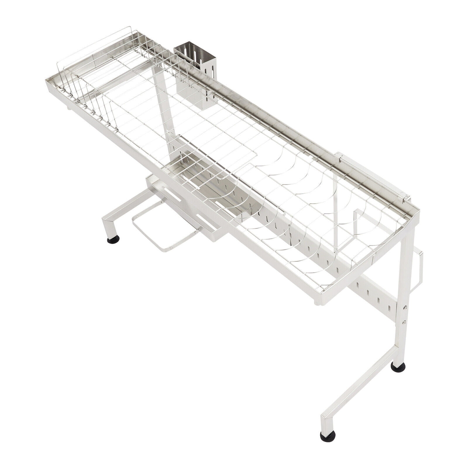 Over The Sink Dish Drainer Drying Rack, Adjustable Length Over Sink Dish Drying