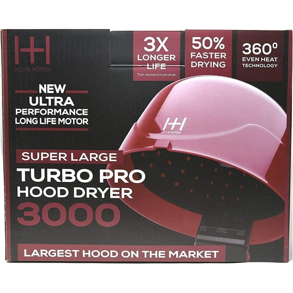 Annie Hot & Hotter Super Large Turbo Pro Hood Dryer 3000 Ultra Performance Long Life Motor 3x Longer Life