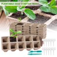 thumbnail image 1 of 10 Pack Seed Starter Trays Pots Biodegradable Seedling Cells Plant With Labels, 1 of 11