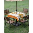 thumbnail image 3 of Outdoor Tablecloth with Umbrella Hole and Zipper, Thanksgiving Fall Square Table Cloth 60x60 Inch Waterproof Tablecloth, Orange White Pumpkin Eucalyptus Leaves Picnic Table Cover for Patio Camping, 3 of 7