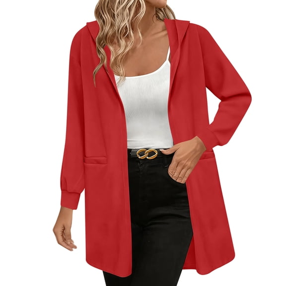 Women's Casual Long Sleeve Draped Open Front Knit Cardigan Sweater Outwear Coats with Pocket