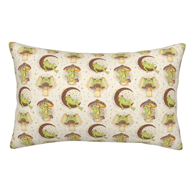 Fotbe Frogs Funda de Almohada Decorativa Estilo Occidental, Lujo en Algodón, Fundas para Almohadas King, Cojín Estampado para Decoración del Hogar-16"x24"