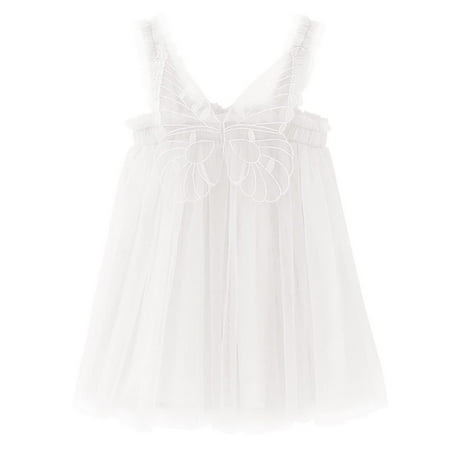 

QWERTYU Infant Baby Toddler Child Children Kids Tulle Tutu Sleeveless Dresses Dress Summer Sundress for Girls 1Y-6Y 90