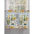 thumbnail image 5 of Sunflowers Living Room Curtains 2 Panel, Spring Gnomes Daisy Hydrangea Flowers Blue Plaid Cafe Window Treatment, Farmhouse Bedroom Bathroom Kitchen Curtains Drapes 104"x54", 5 of 6