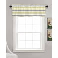 thumbnail image 3 of Faux Linen Valances for Windows Yellow Gray White Stripe Curtains Valance Light Filtering Rod Pocket Small Window Treatment for Kitchen Living Room Bedroom 42x12In, 3 of 6