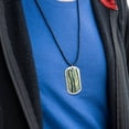 thumbnail image 3 of Tree Forest Pattern with Birds and Butterflies Military Dog Tag Pendant Necklace with Cord, 3 of 4