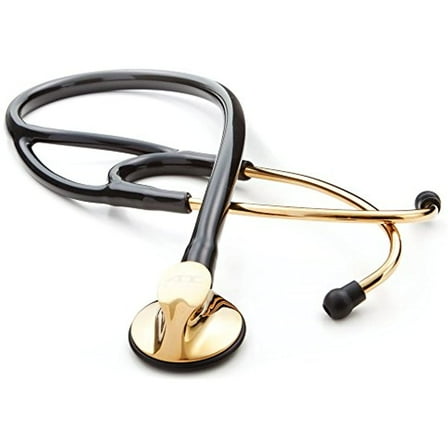 ADC 600GP Adscope Model 600 Platinum Series Cardiology Stethoscope with Tunable AFD Technology, 18K Titanium-Gold Plated Finish