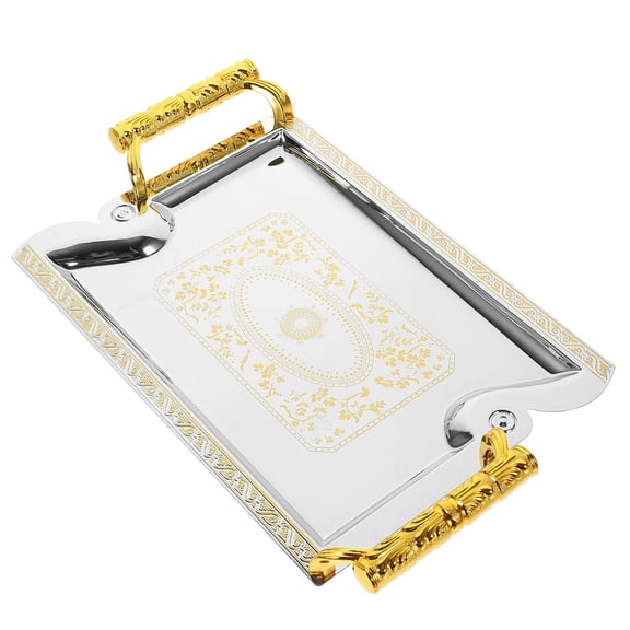 SHOWERORO Decorative Metal Fruit Tray with Large Capacity for Food Storage and Snack Display