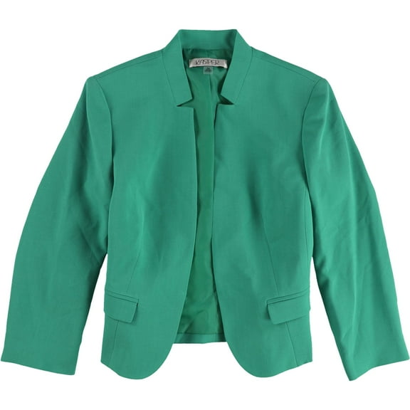 Kasper Womens Notched Collar Blazer Jacket, Green, Petite, PM