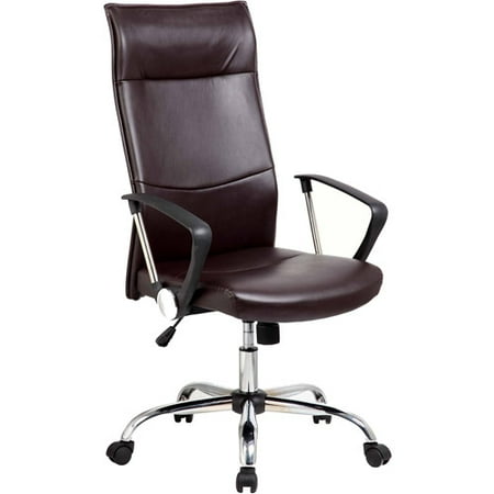 Techni High Back Executive Chair with Arms and Chrome Base, Black