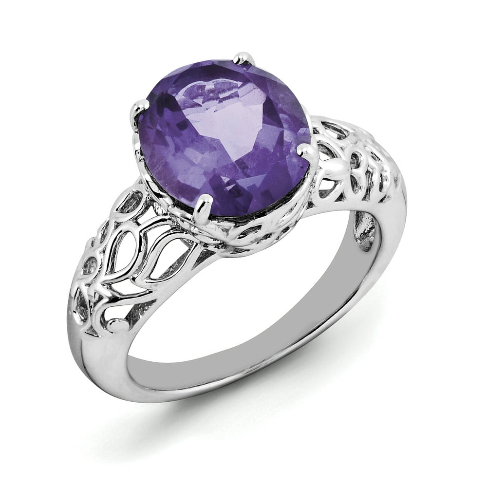 Jewelrypot Sterling Silver Amethyst Ring/Gem Wt 4.25ct