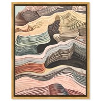 Coyote Tan Boho Abstract Wall Art Canvas Wall Art by Art Remedy, Gold Floater Frame, 17.5" x 21.5"