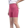 thumbnail image 4 of ZACPNCV Yoga Shorts with Pockets for Girls High Waisted Biker Shorts Hide Tummy Running Work Gym Tight Pants Athletic Shorts Hot Pink 8-9 Years, 4 of 9