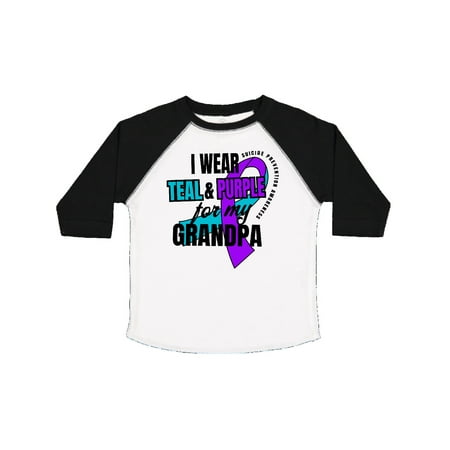 

Inktastic Suicide Prevention I Wear Teal and Purple for My Grandpa Gift Toddler Boy or Toddler Girl T-Shirt