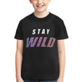 thumbnail image 4 of Ben Azelart Stay Wild Kids T-Shirt 3d Printed Graphic T-Shirts Boys And Girls Short Sleeve Shirts For Youth Kids X-Small, 4 of 7