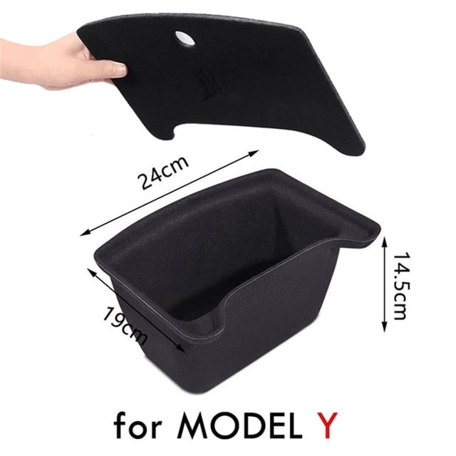 For Tesla Model 3 Model Y Rear Central Control Storage Box Flocking Style Car Console Organzier Tray Case For Tesla Model 3 Y