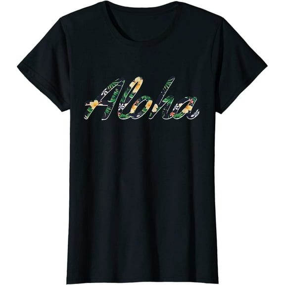 Aloha Vintage Tropical Floral Hawaiian Hawaii Souvenir Gift T-Shirt
