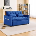 thumbnail image 4 of Kadyn Sofa Bed, Couch Bed, 54 Inch Adjustable Backrest Sofa or Sofa Bed, Futon Sofa with Double Armrest and Pouch, Blue, 4 of 13