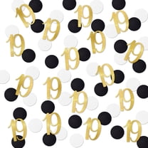 Gold Glitter 19 Confetti, 19th Birthday Number Confetti, 120Pcs Anniversary Party Table Decoration Supplies