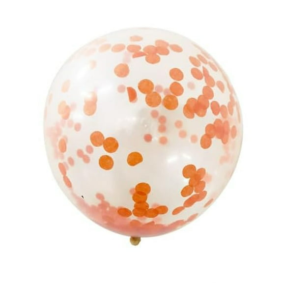 KIRIKOU Pack of 24 Pieces Orange Confetti Balloons 12 Inch Latex Party Balloons for Party Decorations, Wedding, Engagement, Bridal, Birthday and Shower (Orange)