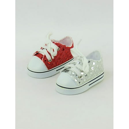 2 Pack of Red and Silver Sequin Sneakers