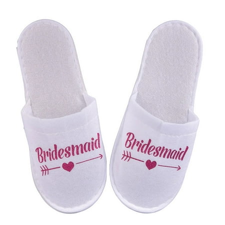 

AOWA 1Pair Bride Wedding Decoration Bridesmaid Party Slippers Ladies Party Supplies