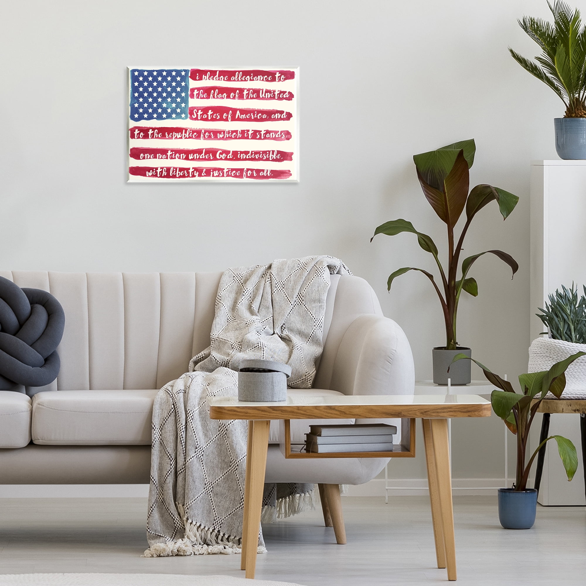 Stupell Industries Pledge Of Allegiance Flag Stripes Wall Plaque Art, design by Sophie 6