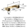 thumbnail image 3 of Amerock Hybridize 3 inch Center-to-Center Champagne Bronze Cabinet Pull, 25 Pack, 3 of 4