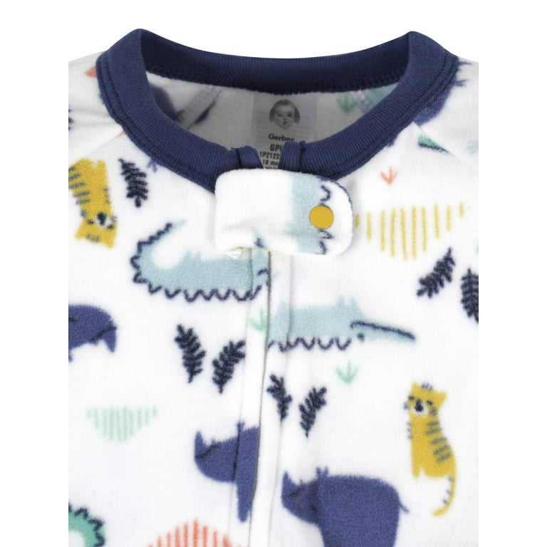 Gerber Childrenswear by Gerber Long Sleeve Crew Neck Animal Print Pajamas  (Infant's) 2 Pack 