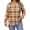 Brown-Plaid, variant on Plus Size Sweatshirts for Women Plaid Crewneck Long Sleeve Shirts Casual Fall Tunic Tops Lightweight Pullover Sweatshirts