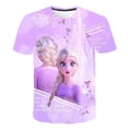 thumbnail image 2 of Camisetas de Frozen 2 para niños, novedad de verano, camisetas con estampado Kawaii de la serie Disney 1-14Y, camisetas de moda Harajuku Elsa Anna Princess 4T Gao Jinjia LED, 2 of 2