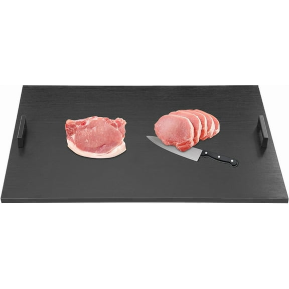 Stove Top Cover for Gas Burner Wood Stovetop Cover with Handles Noodle Board Stove Cover Wooden Cutting Board for Kitchen, 29 * 21 Inch (Black)