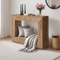 thumbnail image 6 of Farmhouse Console Table - 47 in Minimalist Vintage Entryway Table, Storage Rustic Sofa Table with Open Shelves for Hallway, Living Room, Foyer, Bedroom - Knife Cut Wood Grain, 6 of 7