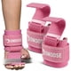 thumbnail image 1 of Ganchos para levantamiento de pesas DMoose Fitness con soporte rosa para muñeca, 1 of 9