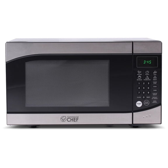 Micro-ondes COMMERCIAL CHEF de 0,9 pi3 avec 10 niveaux de puissance, micro-ondes de comptoir avec minuterie et menu tactile rapide, acier inoxydable