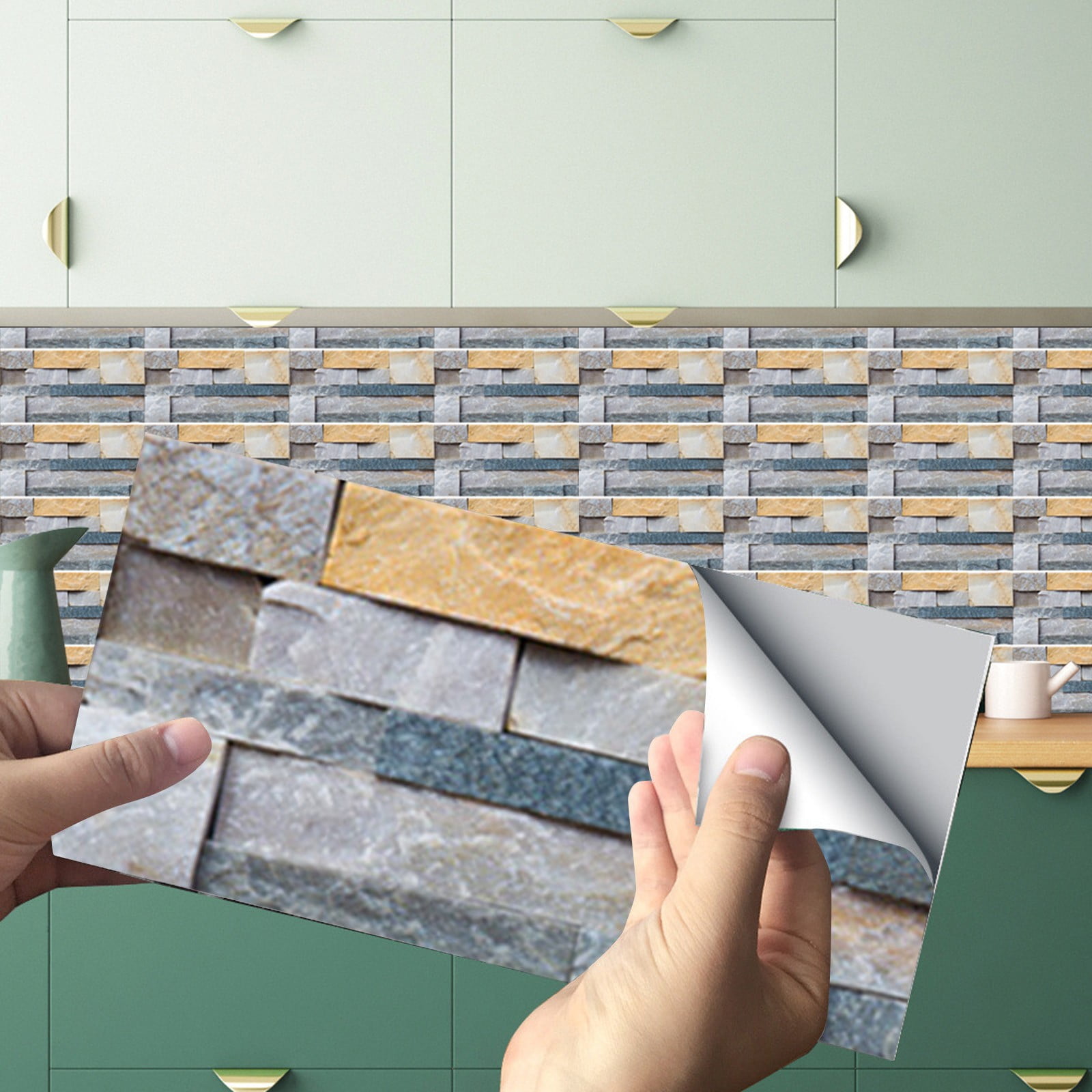 sunhillsgrace home decor 12pc peel and stick ceramic tile paste 3d