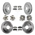 thumbnail image 1 of Transit Auto Roulements de Moyeu de Roue avant Arrière Assemblage Rotors de Frein à Disque et Kit de Tampons Semi-Métalliques (10 Pcs) pour Calibre Dodge de Voiture - Côté Gauche Droit (Conducteur Passager) KBB-106660, 1 of 10