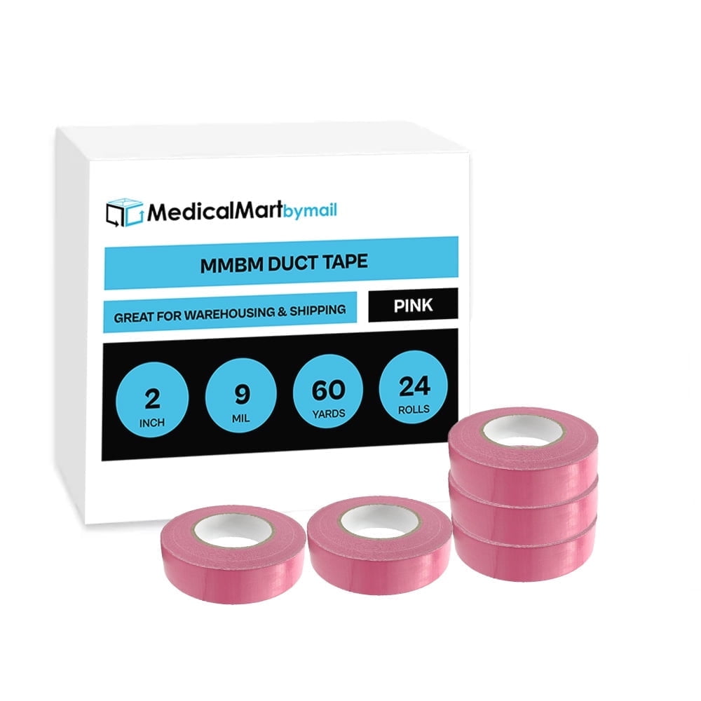 MMBM Duct Tape 2" x 60 Yards Pink, 9 Mil Strong Adhesive Tape for Surface Repair & Sealing, 24 Rolls